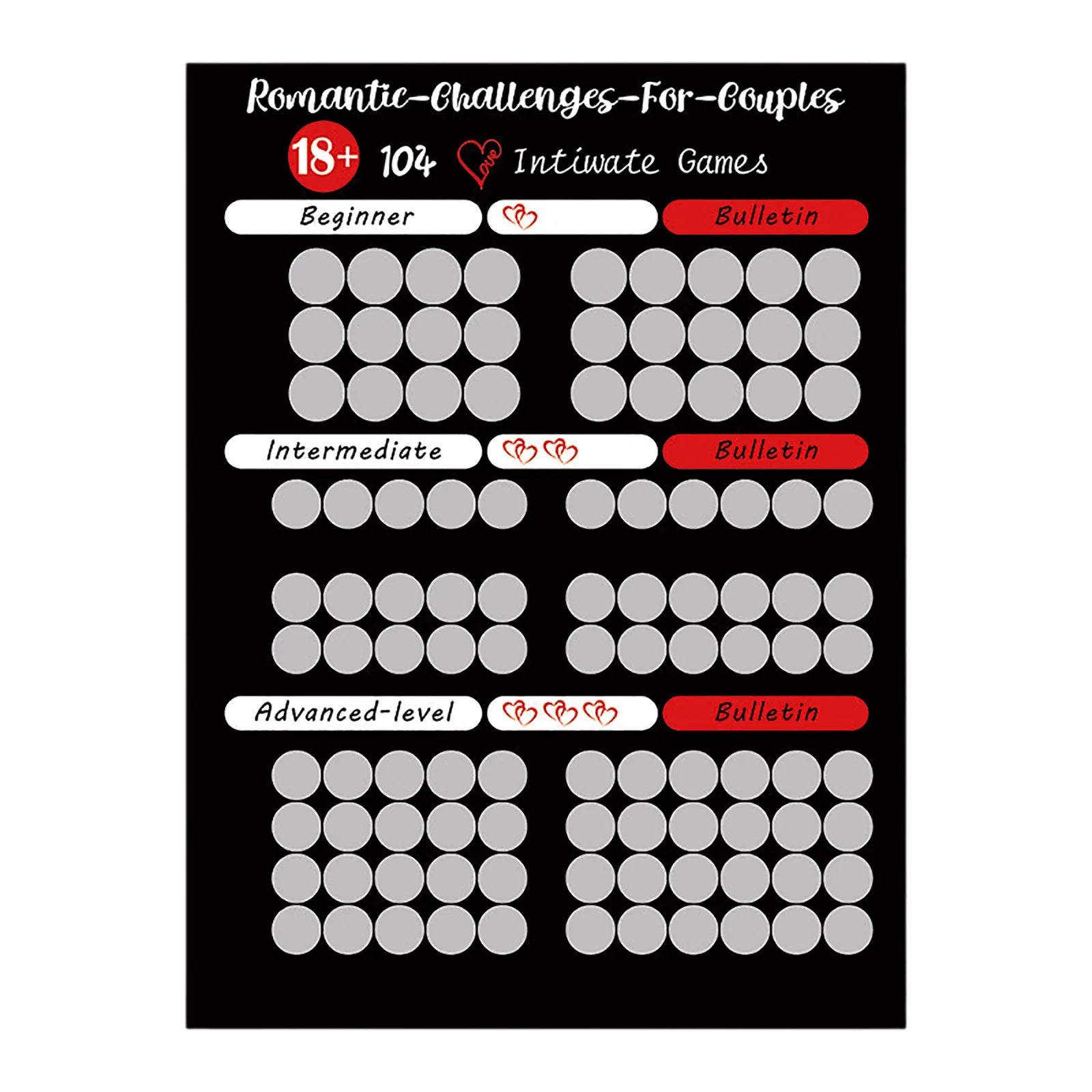 100 Dates Scratch Off Poster – Couples Date Night & Valentine Gift Scratch Off Poster Oasis Select Black One Size