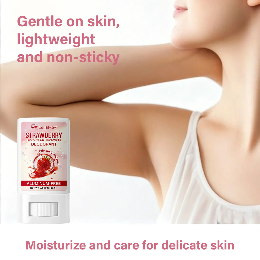 Aluminum-Free Deodorant Stick – Strawberry & Vanilla, 72Hr
