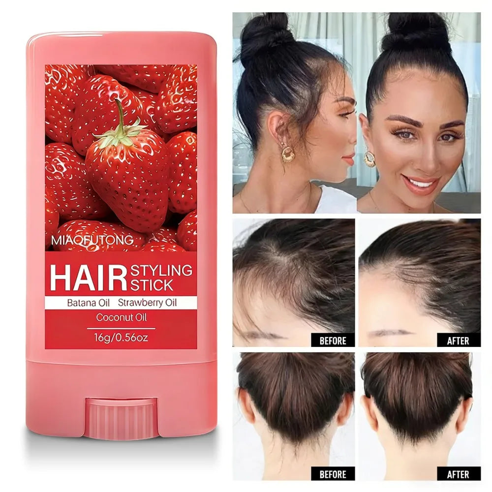 Strawberry scented wax stick, smooth frizz, long-lasting styling, oil-resistant and smooth hair conditioner stick Oasis Select 1 pcs