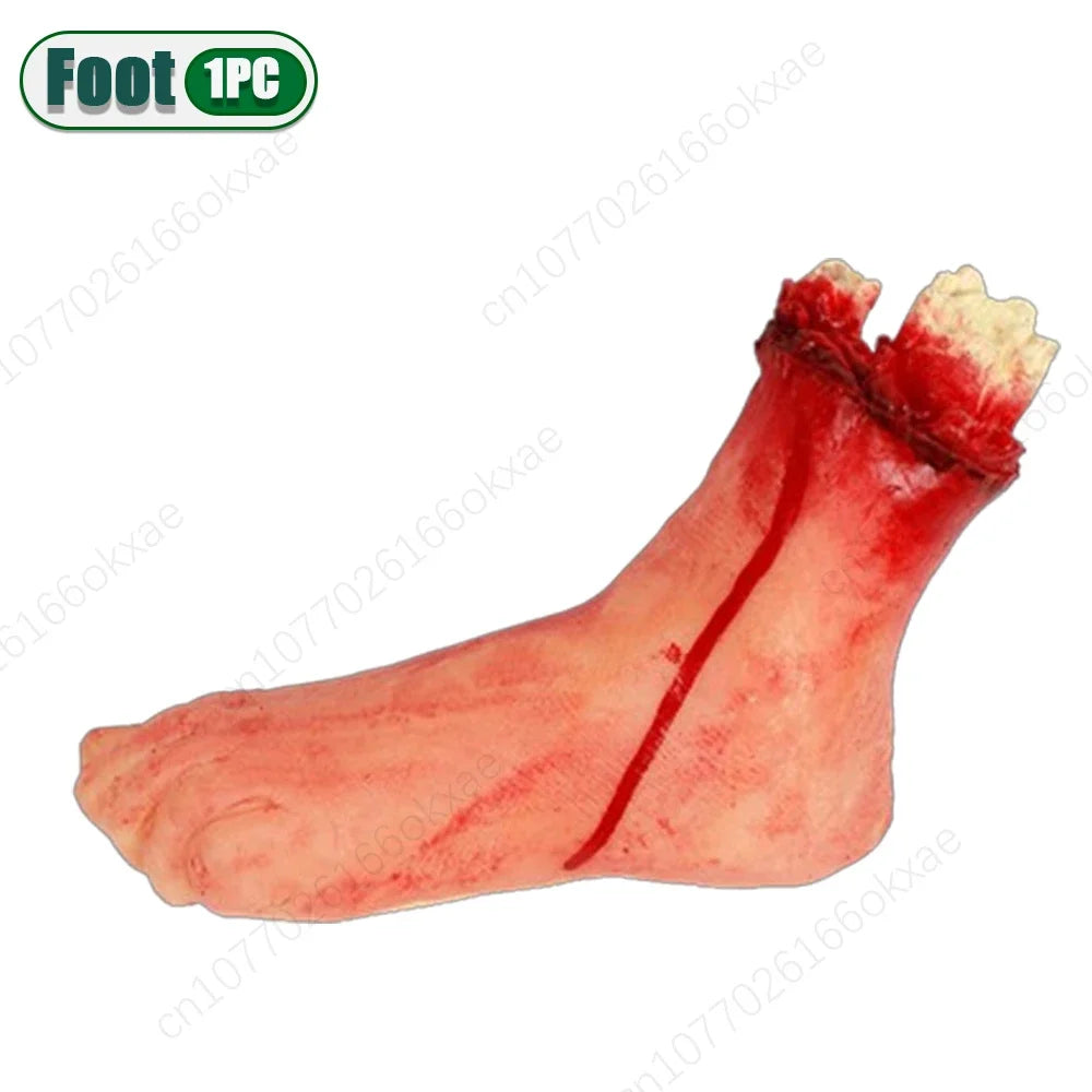 Halloween Fake Human Limbs Props – Hands, Feet, Brain & Heart
