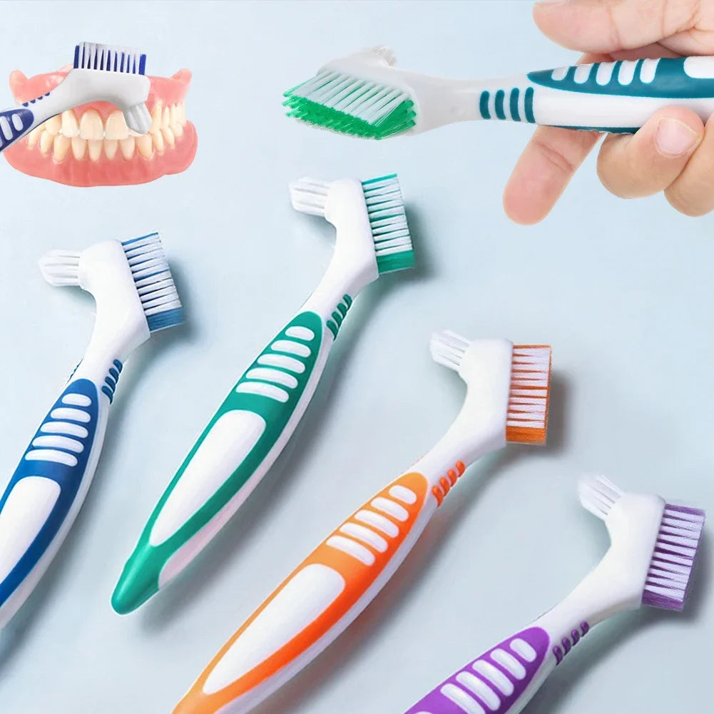 Double Sided Toothbrushes Portable Denture Brush Invisible Braces Orthodontic Retainer Descaling Cleaning Brush Supplies Tools Oasis Select