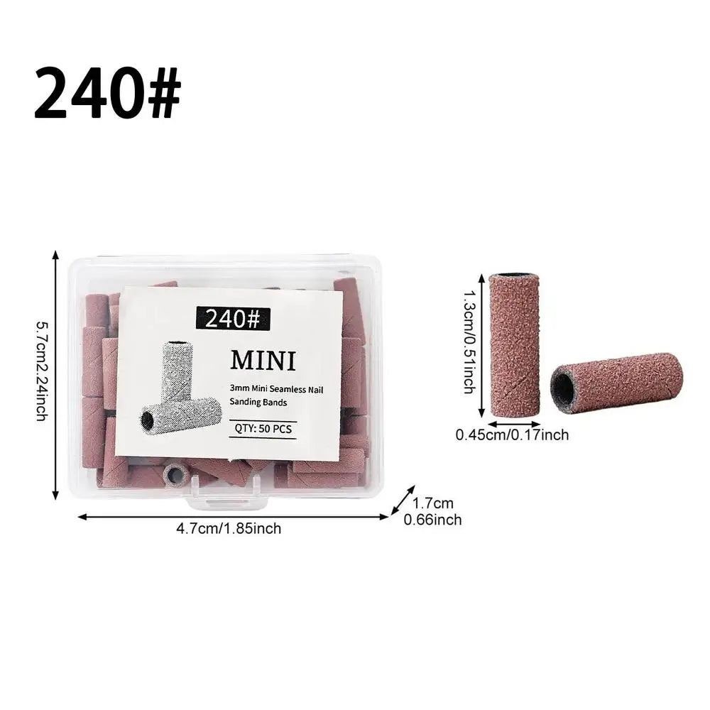 50pcs Nail File Sanding Bands Nail Drill Bits Sanding Bands for Electric Machine File Grinder Sand Band Nails Gel Polish Remove Oasis Select China Mainland 240