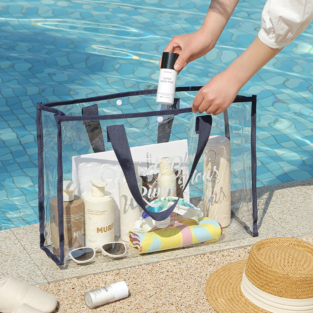 Waterproof Foldable Beach Tote Bag with Phone Pouch | PVC