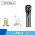USB Rechargeable LED Flashlight With LED Built in 1200mAh Lithium Battery Waterproof Camping Light Zoomable Torch Oasis Select K31 T6-LED USB Charging