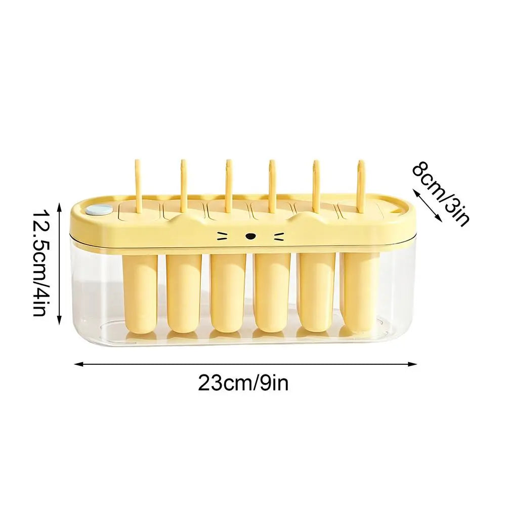 Pop Stick Maker Mold Popsicles Molds 6 Cavity Popsicles Molds Silicone Popsicles Maker Mold Ice Pop Molds Popsicles Sticks Oasis Select Yellow