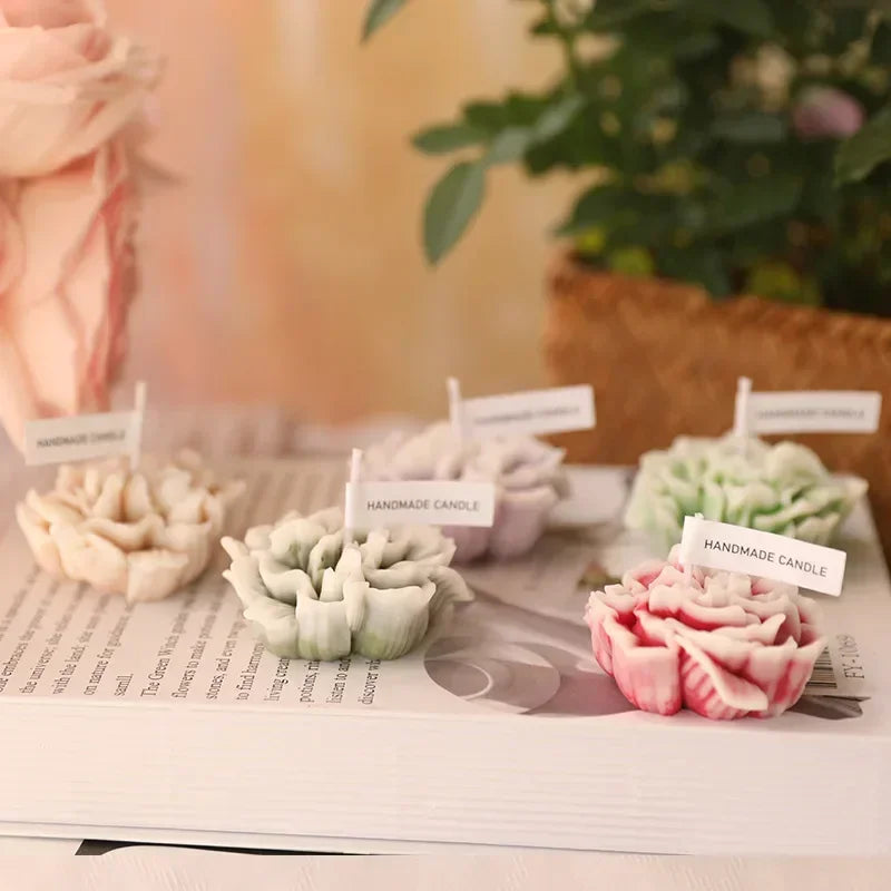3D Carnation Flower Candle Home Decoration Wedding Bar Party Souvenirs Aromatherapy Candle Room Decor Ornament Gifts Oasis Select
