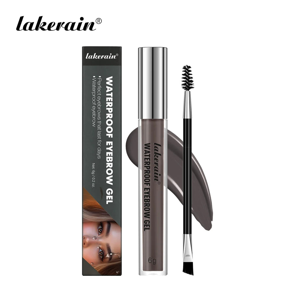 Waterproof Eyebrow Gel Set Sweat-proof Long Lasting High Pigmentation Liquid Eyebrow Tinted Natural Finish Makeup Cosmetics Oasis Select 2pcs BLACK BROWN