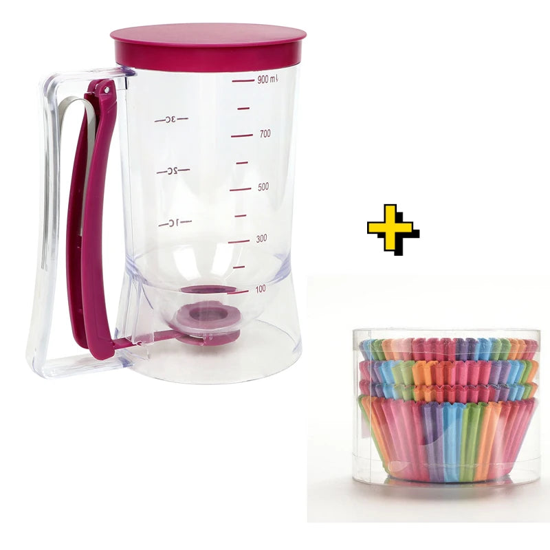 900ml Batter Flour Paste Dispenser For Cupcake Cookie Cake Muffins Measuring Cup Cream Speratator Pancake Batter Dispensers Oasis Select 1