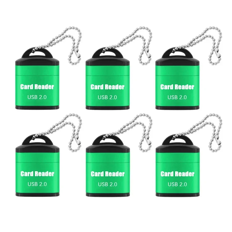 Mini High Speed USB 2.0 Card Reader TF Memory Card Adapter For Computer Desktop Laptop Notebooks USB Cartridge Oasis Select Green 6pcs