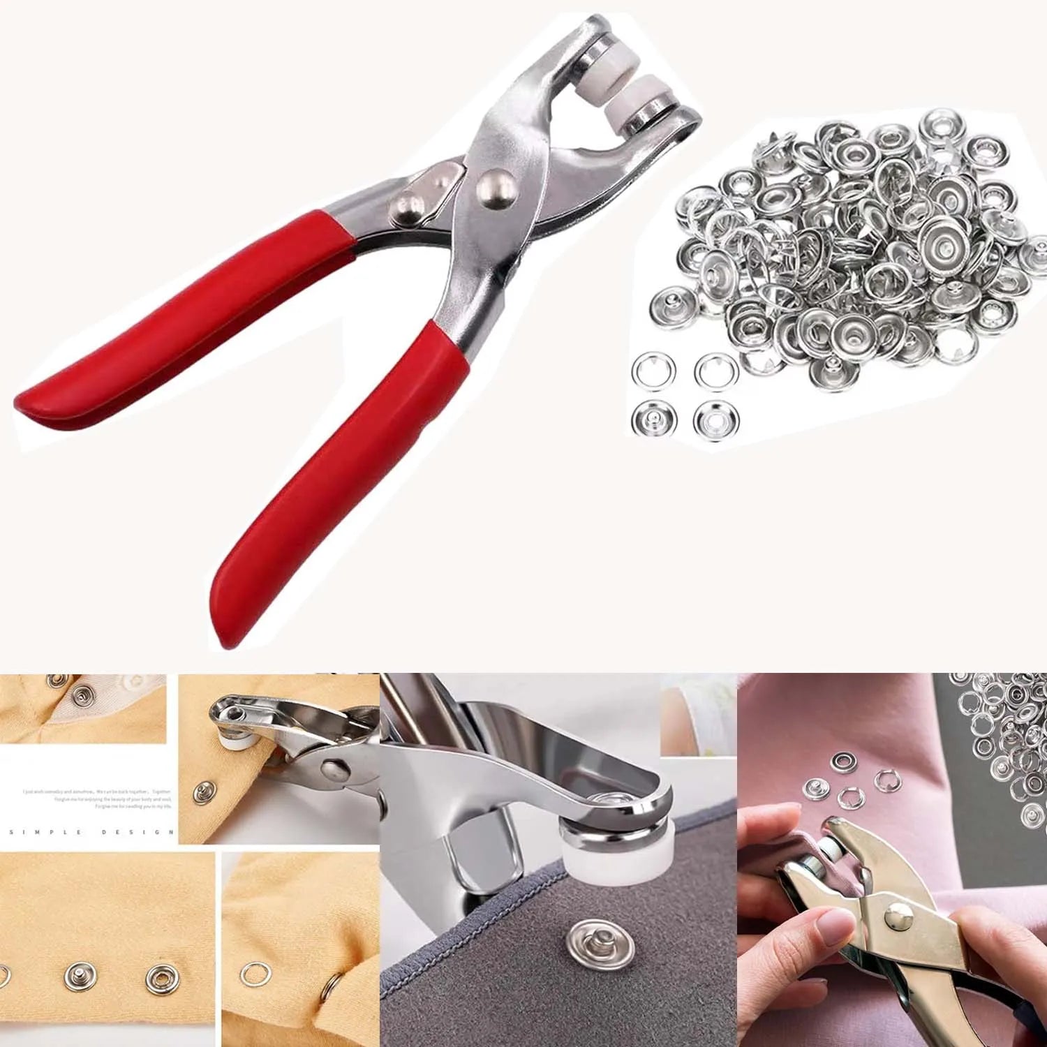 400pcs 9.5mm Metal Prong Snap Buttons – DIY Sewing & Craft Kit
