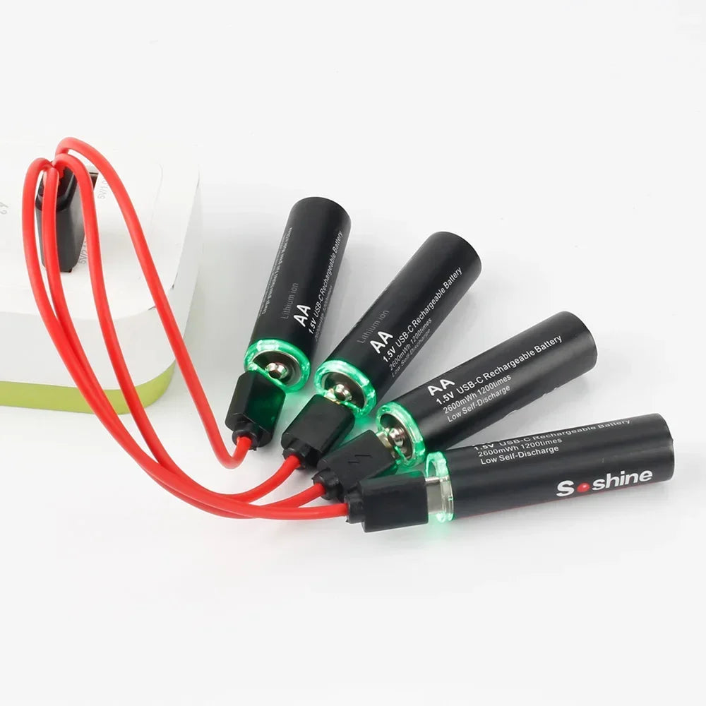 Soshine USB Lithium-ion 600mWh 1.5V AAA Rechargeable Batteries+2600mWh 1.5V AA Battery Li-ion AA and AAA Rechargeable Batteries Oasis Select
