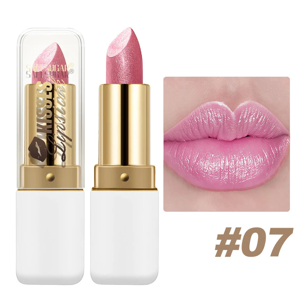 SAM SUGAR Metallic Pearlescent Lipstick – Matte Velvet Waterproof