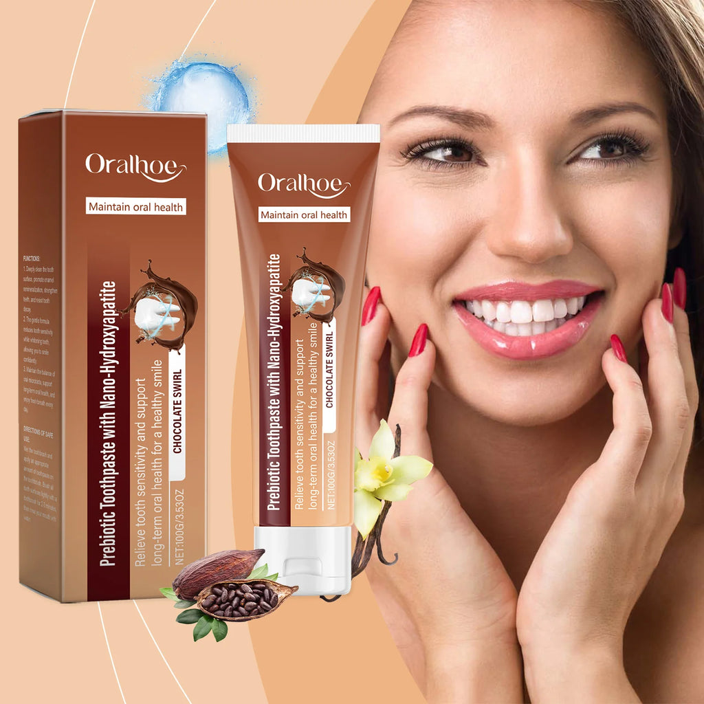 Chocolate Prebiotic Whitening Toothpaste Relieve Tooth Sensitivity Removal Bad Breath Cleaning Long-term Maintain Oral Health Oasis Select