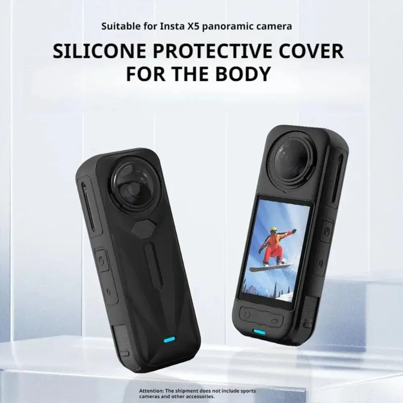 For Insta360X5 Silicone Camera Protective Case Lens Protector Cap for Insta 360 X5 Tempered Glass Film Protective Camera Accesso Oasis Select