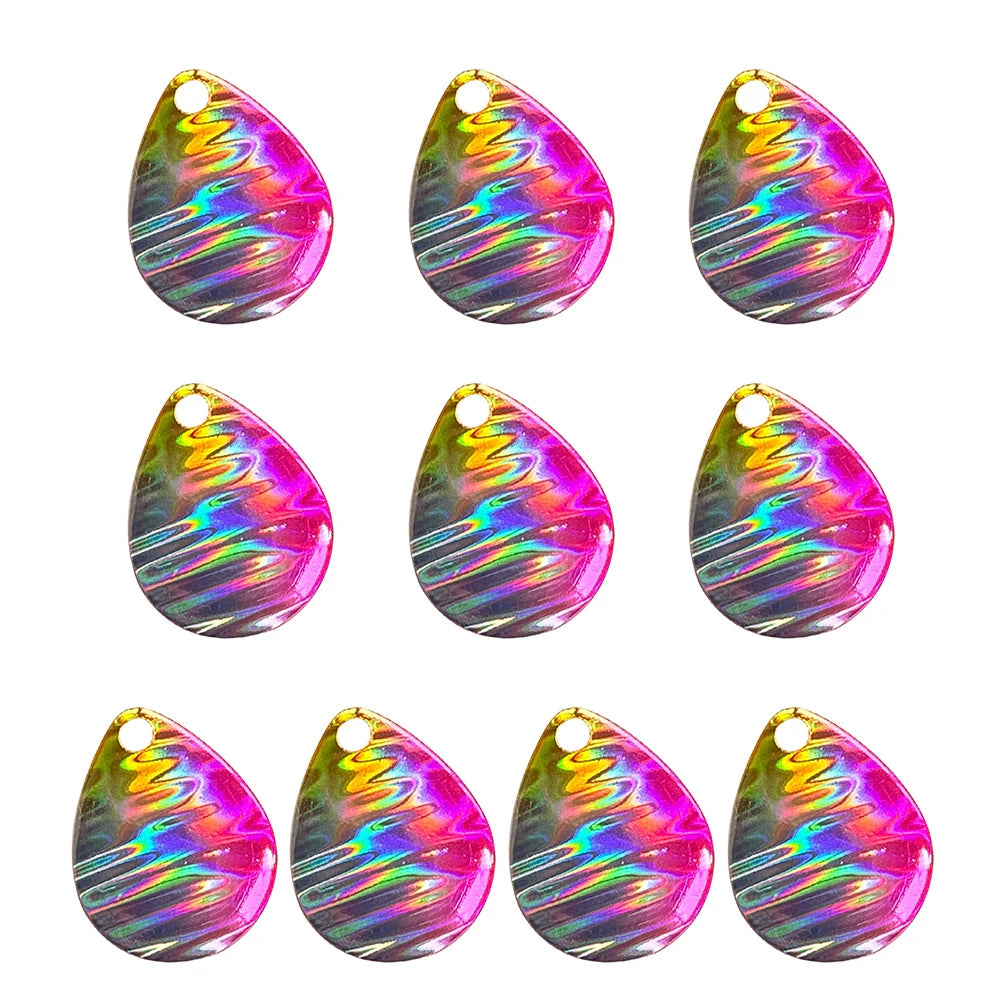 DIY Fishing Lure Components Carpfishing Colorful Lures DIY Fishing Lures 10pcs Spinner Blades Attraction To Big Fish Oasis Select powder