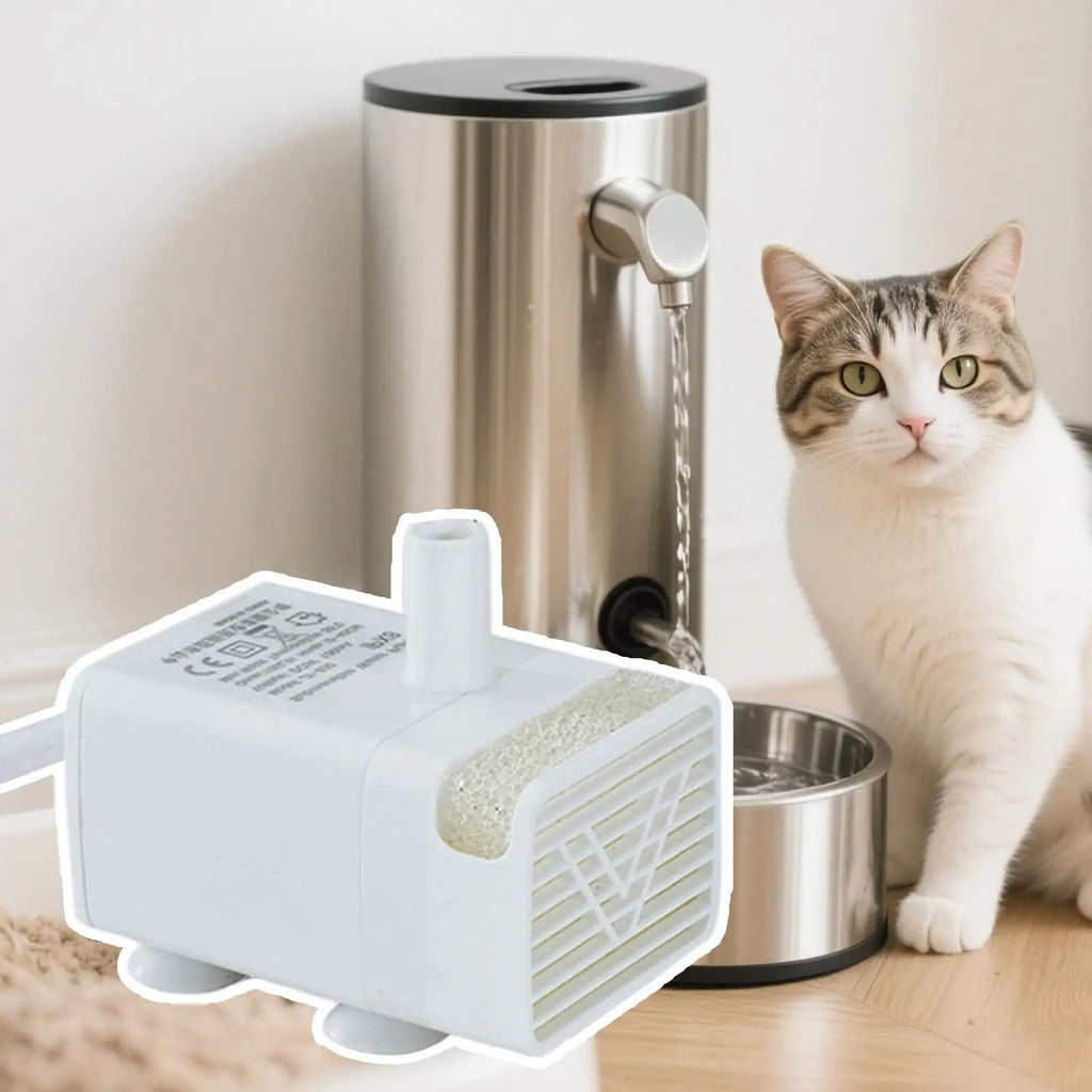 Pet Water Fountain Pump Cat Fountain Replacement Pump Quiet Feeding Supplies for Drinking Dispenser Travel Indoor Home Apartment Oasis Select
