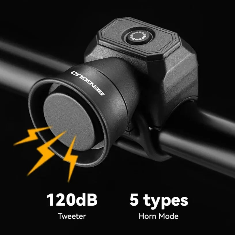 5 Mode Bike Electric Bell Horn Cycling USB Charging Motorcycle Ring Antitheft Waterproof Alarm Mountain Road Bicycle Accessories Oasis Select