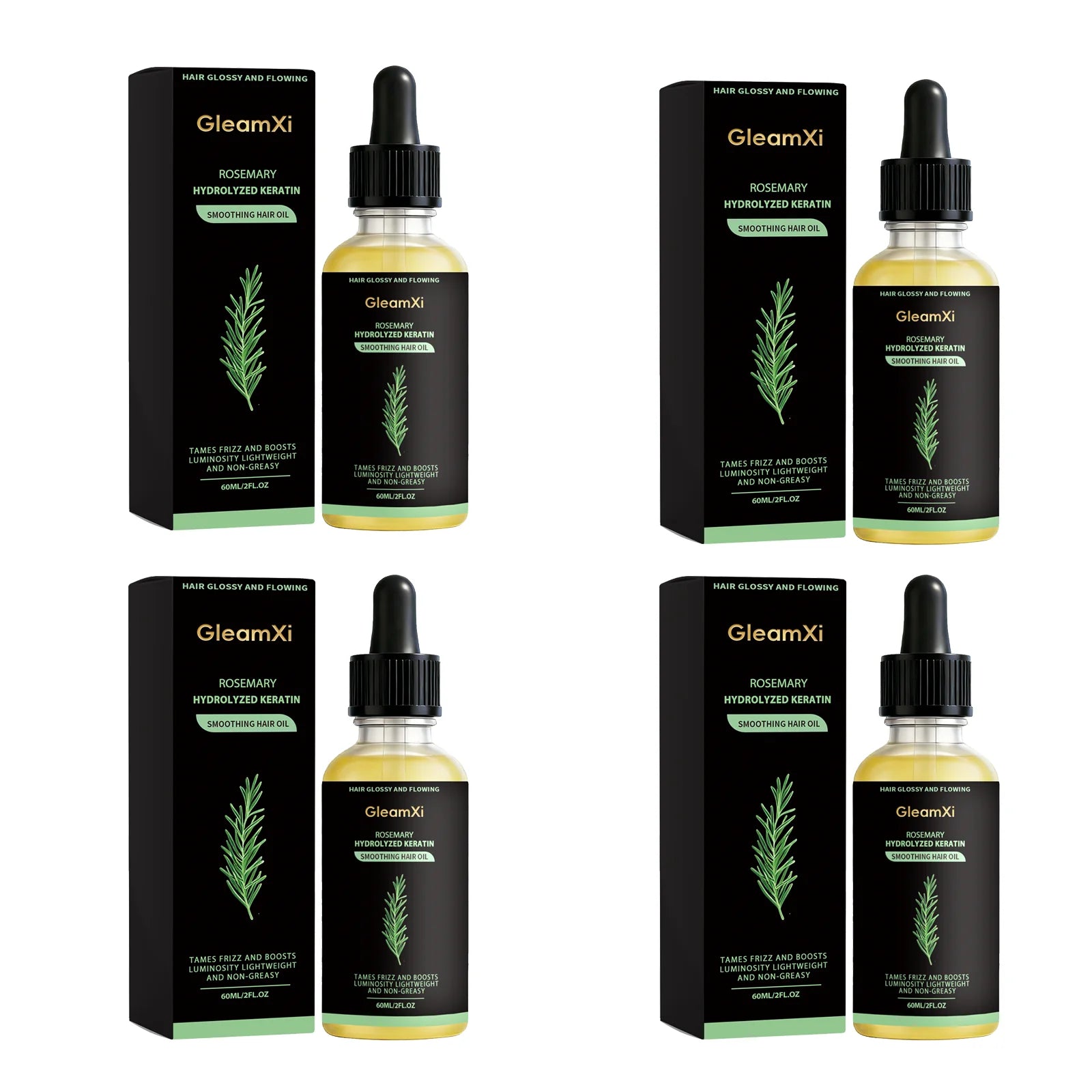 Gleamxi Rosemary Hair Growth Serum – Regrow & Repair 60ml Hair Growth Serum Oasis Select 4pcs