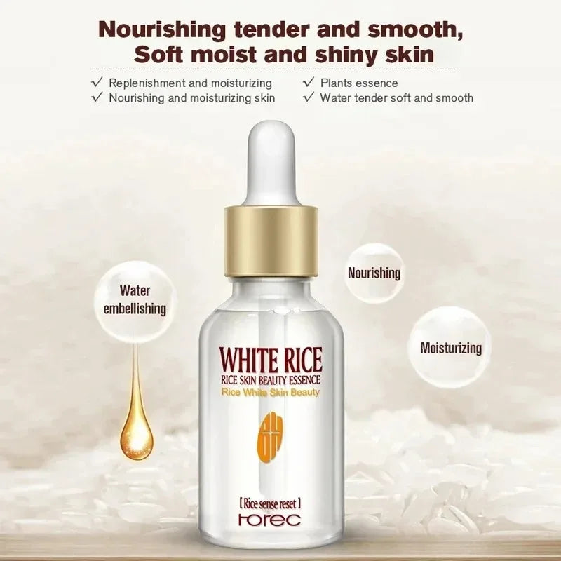 White Rice Face Serum Shrink Pores Brightening Whitening Cream Anti Aging Lines and Wrinkles for Glowing Skin Firm Care Essence Oasis Select Default Title