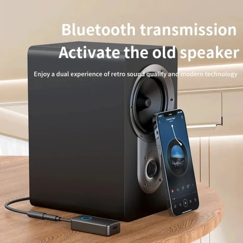 Portable Bluetooth 5.4 Transmitter Dual-Mode (TX/RX) Low-Latency Connection 3.5mm AUX Receiver Built-in Microphone Oasis Select