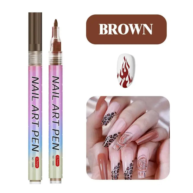 1/12Pc DIY Colorful Nail Art Graffiti Pen Nail DIY Quick-drying Dot Flowers Liner Pen 3D Effect Nail Art Graffiti Pen Nail Tools Oasis Select A13
