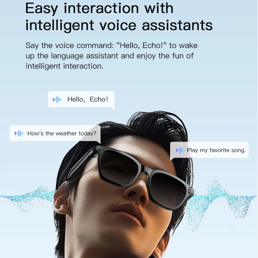 Smart AI Glasses 800W Shooting Camera HD Photo Video BT Call Eyewear Voice Assistant Real-Time Translation Sunglasses Waterproof Oasis Select