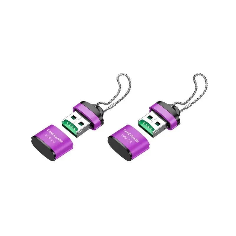1/2/3pcs Mini High Speed USB 2.0 Card Reader SD Memory Card Adapter For PC Computer Laptop Notebook Car Micro SD Card Reader Oasis Select 2pcs Purple