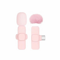 1/2Pcs Wireless Lapel Microphone Noise Reduction USB-C Connector Mini Microphone Pink Studio Quality Mobile Phone Microphone Oasis Select mic Pink ball