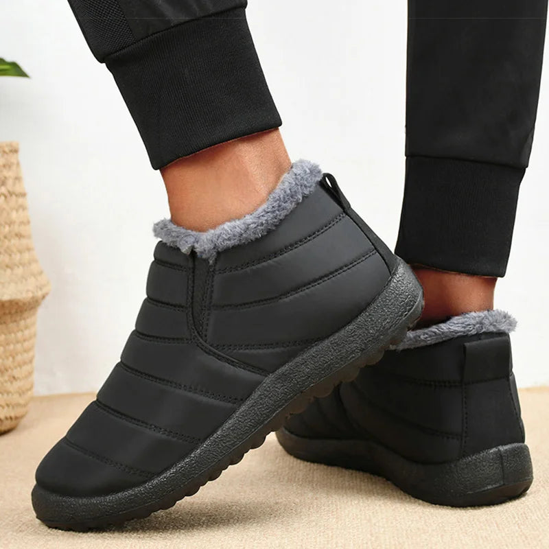 Men's Boots Slip On Winter Shoes For Men Ankle Boots Winter Booties For Men Fur Shoes Waterproof Snow Boots Warm Casual Botas Oasis Select