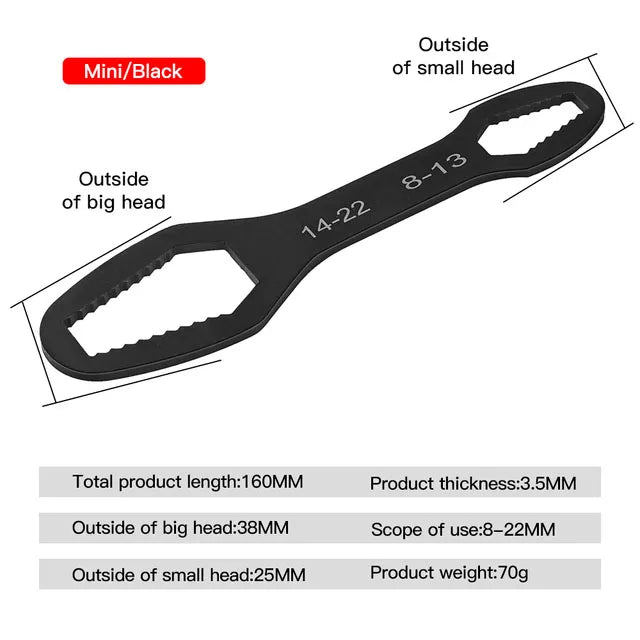 SLADE Double-Head Adjustable Torx Wrench 3-17mm 8-22mm Adjustable Hand Wrench Oasis Select 160mm 8-22mm