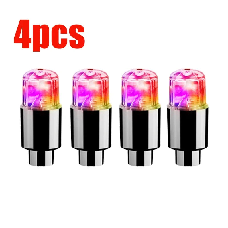 Tire Valve Cap Lights Tire Light for Car Air Valve Caps with Lights for Motorcycles Bicycles Electric Vehicles Lamps Oasis Select 4pcs-Colorful light