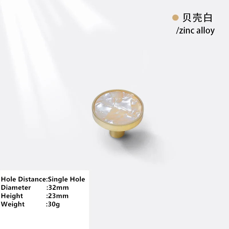 Handles Drawer Cabinet Furniture Kitchen Handles for Cabinet Knob Door Drawer Furniture Kitchen Knob Brass Polychrome Shell Oasis Select Shell White