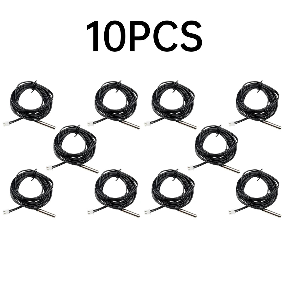 1PC/5PCS/10PCS Ntc 10K 1% 3950 Thermistor Temperature Sensor Waterproof Probe Cable For Arduino W1209 W1401 2M Oasis Select 10pcs
