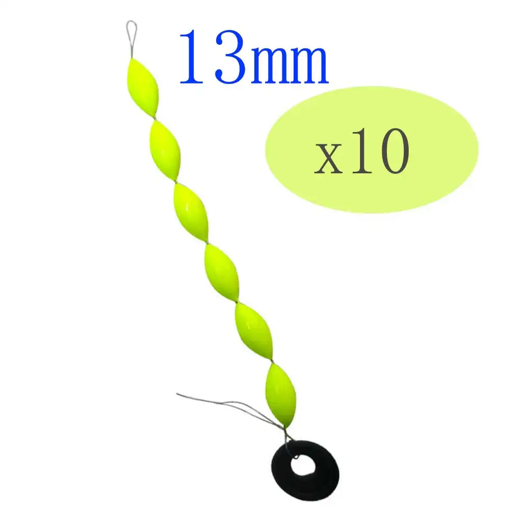 10/30bars Oblong Bean-Shaped Fishing Bobbers String Buoys for Still Water Fishing 7Star Centipede Style Buoy Drift Fishing Float Oasis Select 13mm10pcs