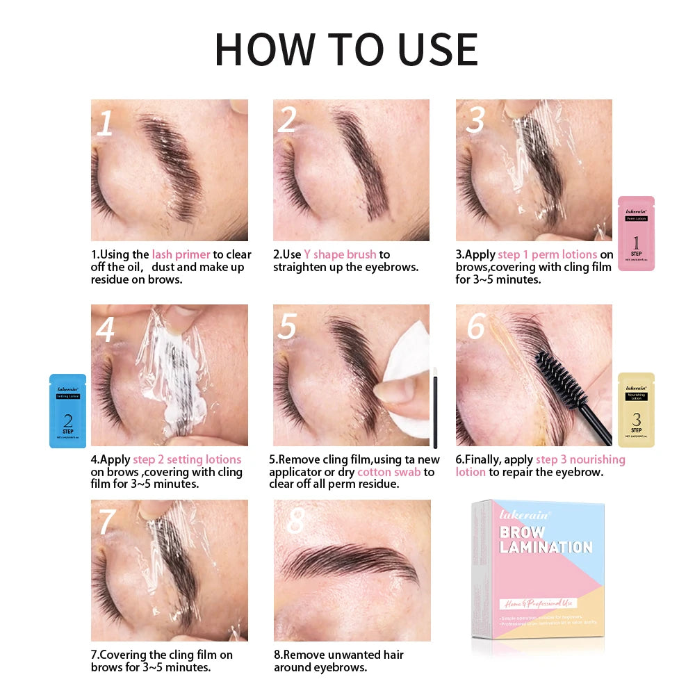 Lakerain Eyebrow Perm Set Long Lasting Natural Effects Make Fuller & Thicker Eyebrow Portable Smaller Packaging For Beginners Oasis Select