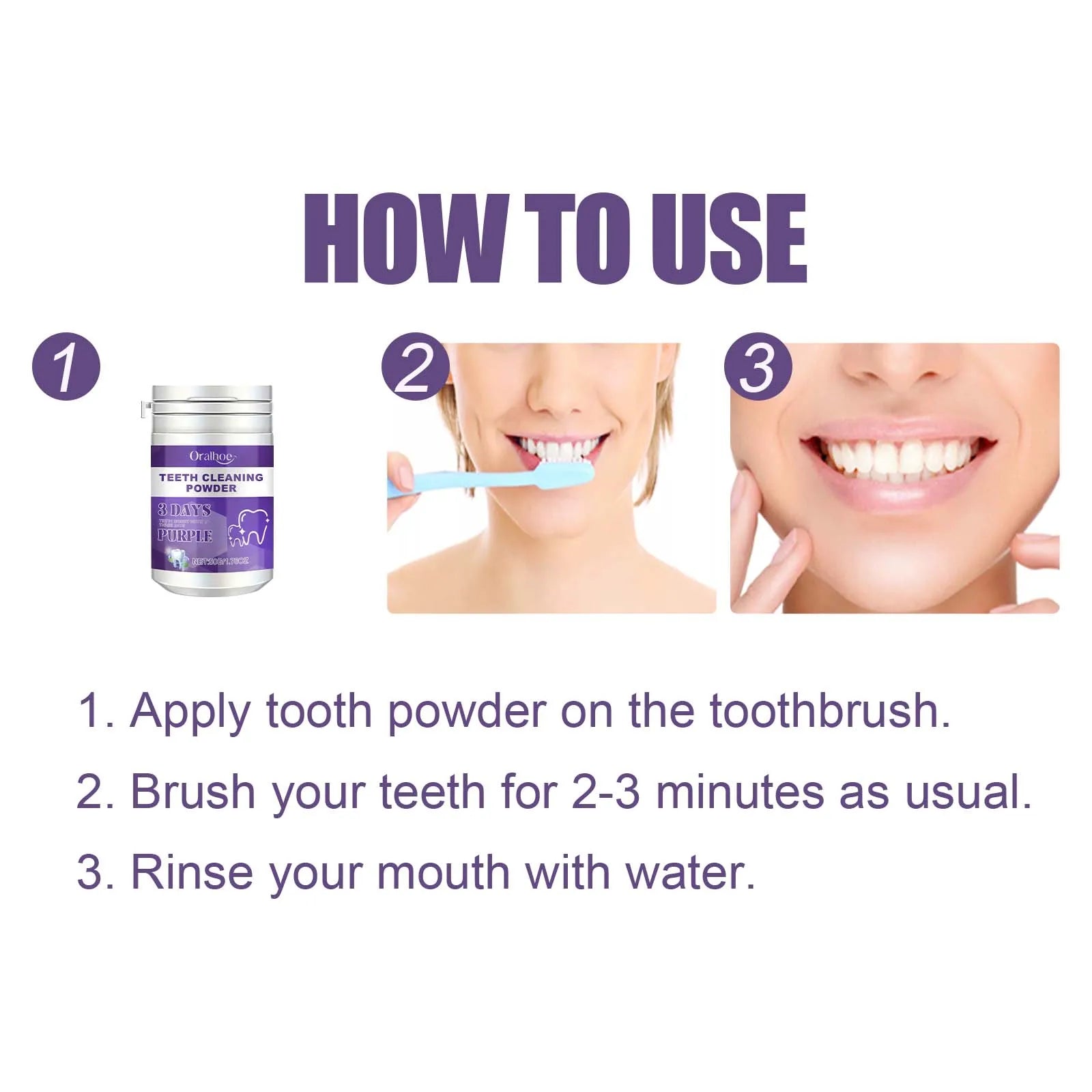 Teeth Whitening Powder Dental Plaque Satin Removal Teeth Bleaching Protect Gum Improve Bad Breath Oral Hygiene Care Product Oasis Select