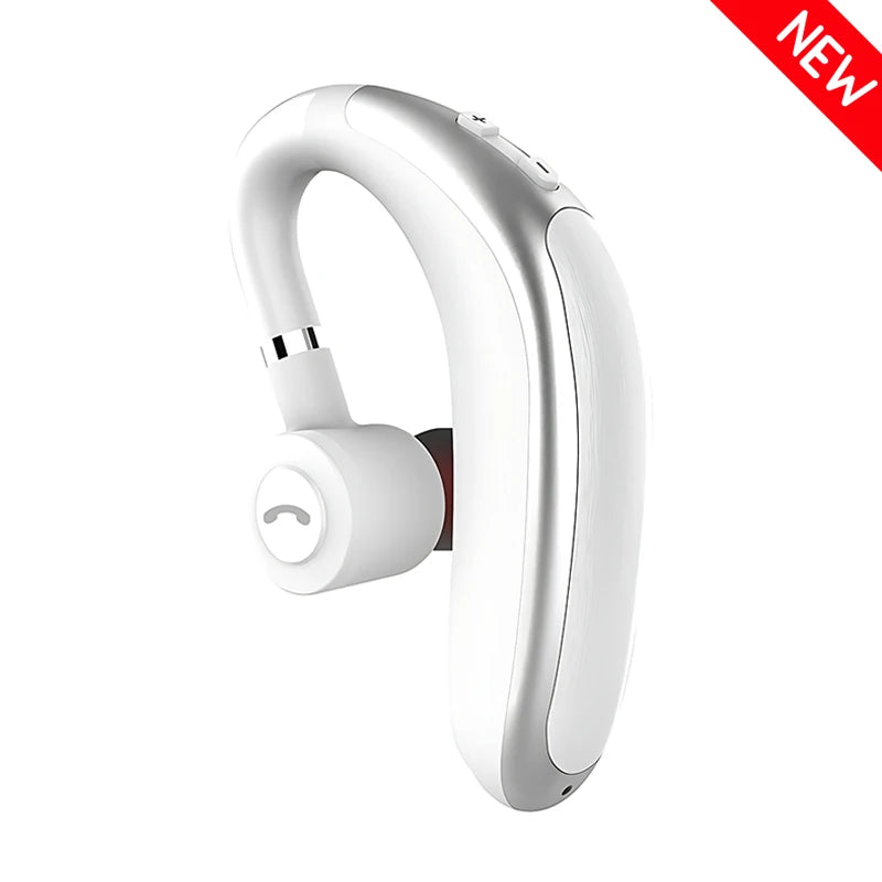 VAORLO Wireless Bluetooth Headset With HD MIC Earphone 180° Rotatio Left/Right Ear Universal For Business Sport Music Driver Car Oasis Select White