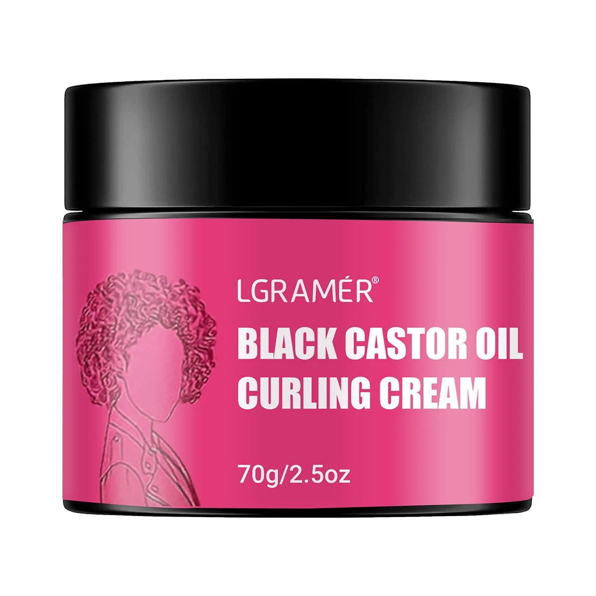 LGRAMÉR Black Castor Oil Curl Defining Cream Non-stick Hydrates & eliminates frizz, Hair-Smoothing Anti-Frizz Cream to Define Oasis Select 70g