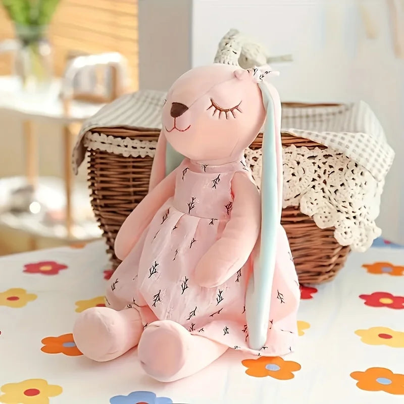 1pc Cute Bunny Plush Toy, Soft Polyester Non-Woven Fabric, Lightweight Stuffed Animal Toys, Children Easter Gift Oasis Select