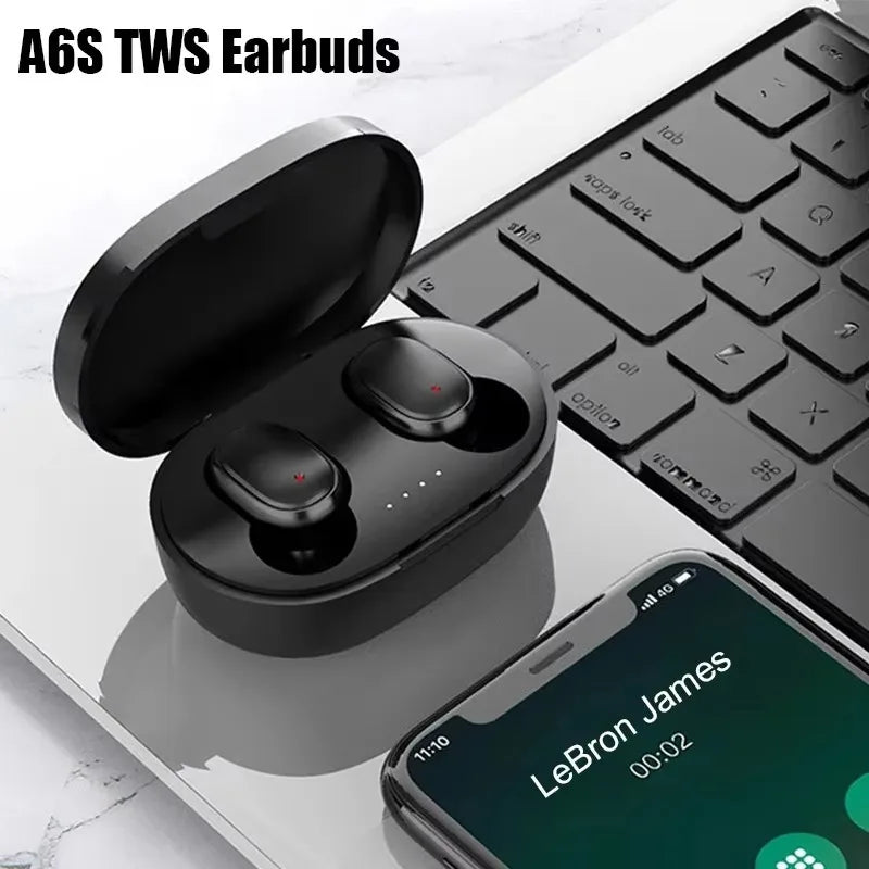 NEW A6S Wireless Headphones Fone Bluetooth Earphones Mini Earbuds with Mic Charging Gaming Headset Oasis Select