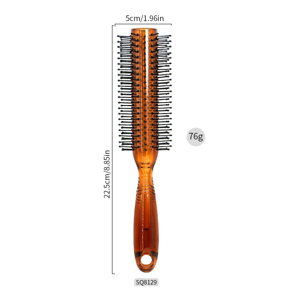 Plastic Handle Soft Bristles Round Brush Anti-Static Comb Massager Hairbrush Dressing Professional Salon Barber Comb Stying Tool Oasis Select SQ8129