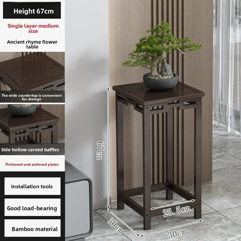 Multi-functional Floor-to-ceiling retro flower table Multi-layer flower pot rack Oasis Select Single layer B