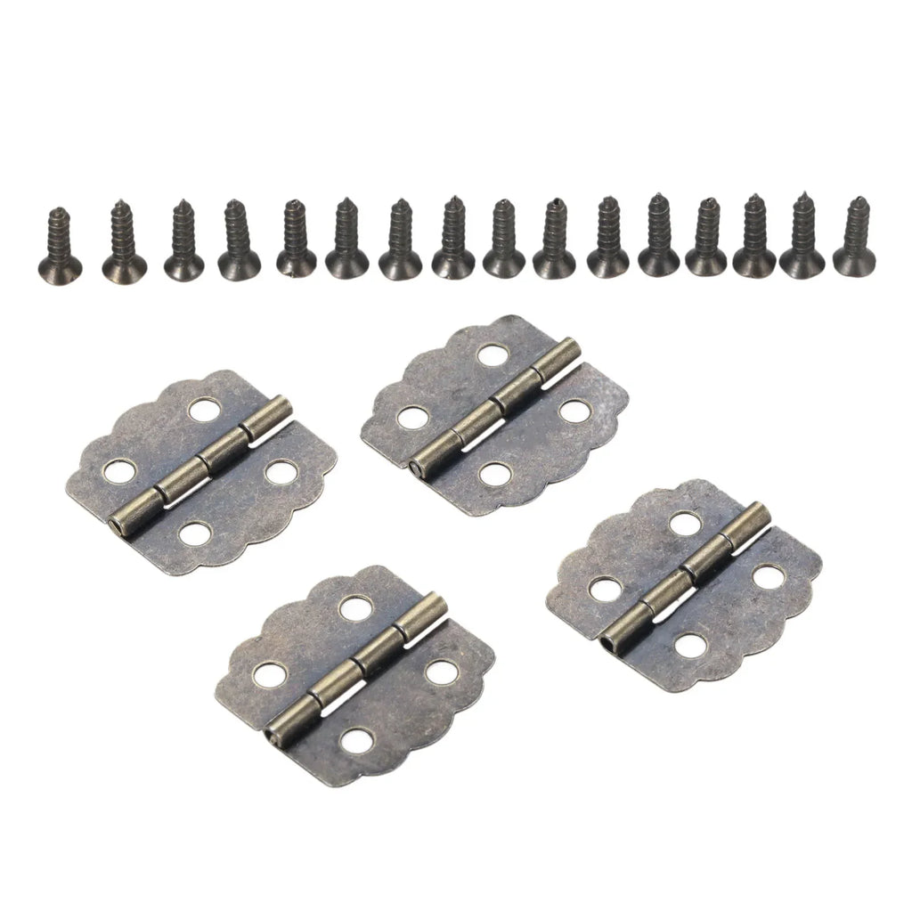 4 pcs Antique Bronze Kitchen Cabinet Door Hinges Jewelry Boxes hinges Dollhouse hinge Furniture Fittings Accessories Oasis Select