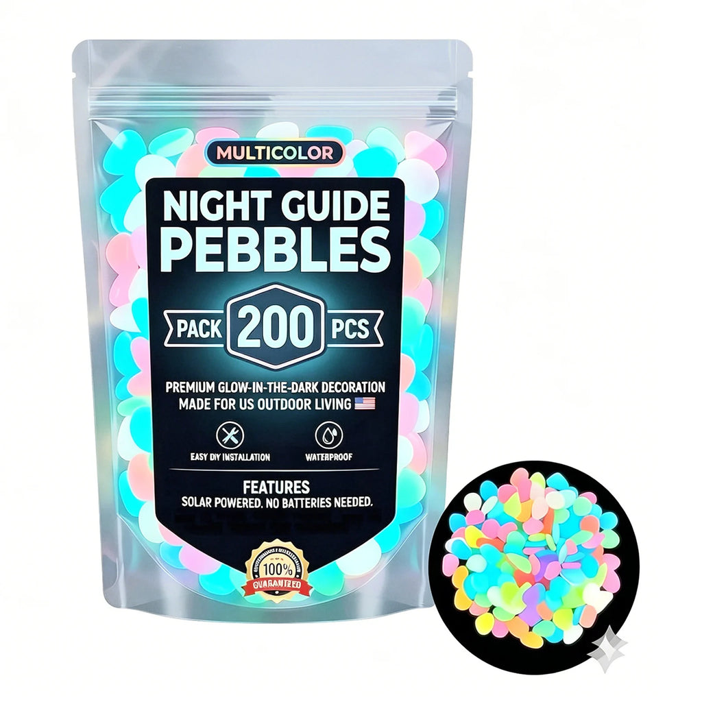 Glow in the Dark Pebbles – 200pc Luminous Garden & Aquarium Stones
