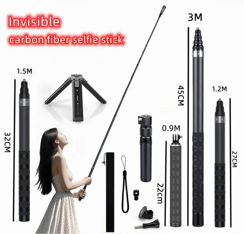1.2M Carbon Fiber Invisible Selfie Stick for DJI & Insta360 Camera Selfie Stick Oasis Select