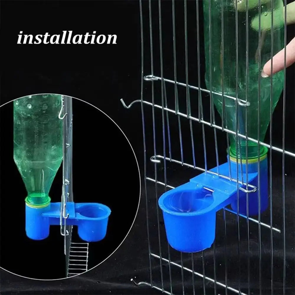 Large Capacity Pet Bird Waterer Plastic Thickened Automatic Drinker Double-mouth Bottle Interface Parrot Cage Waterer Oasis Select