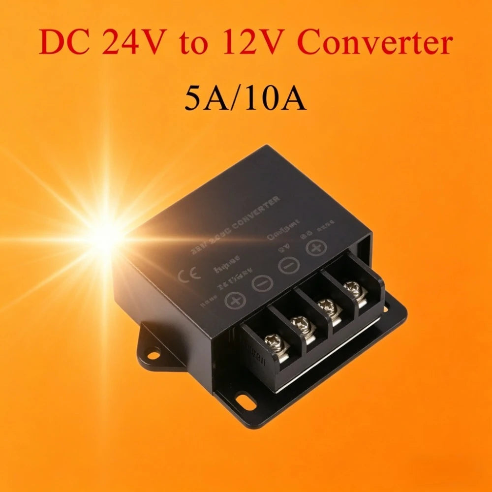 LED Power Supply Module 5A/10A IP68 Mini DC 24V to 12V Protection Auto Buck Regulator Step-Down Voltage Power Converter For Car Oasis Select 5A 24V 12V