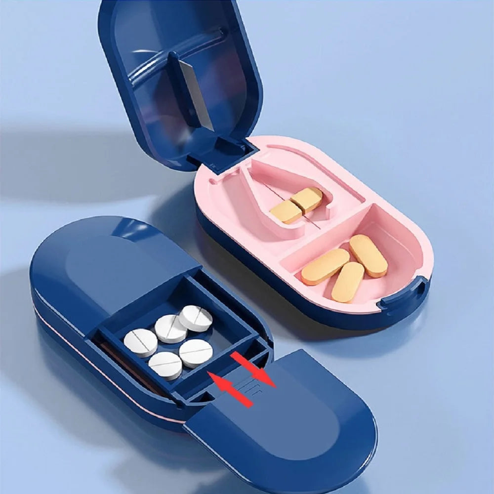 Portable Pill Cutter & Crusher with Storage Box | Steel Blade