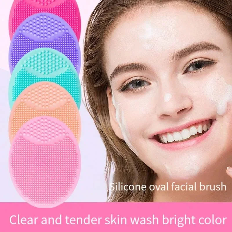 Silicone Face Wash Brush Clean Pores Baby Shampoo Brush Baby Bath Brush Soft Hair Round Shampoo Comb Home Use Oasis Select