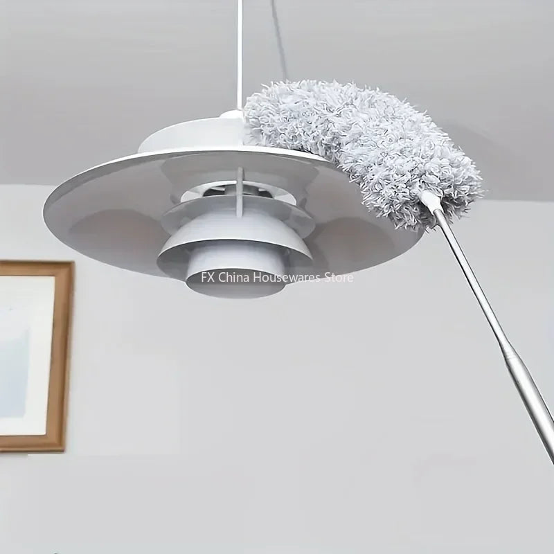 2.8M Extended Chicken Feather Duster Extendable and Curved Ceiling Cleaning Broom Household Electrostatic Dust Collector Oasis Select